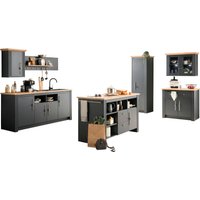 Kochstation Küche "KS-Westminster", Breite 366 cm, ohne E-Geräte küche: grau dunkel,, korpus: grau dunkel, arbeitsplatte: eiche wotan dekor - B/T: 366 cm x 60 cm - Rabatt: 22 % Einbauküchen und Küchenzeilen online kaufen Kochstation Küche "KS-Westminster", Breite 366 cm, ohne E-Geräte küche: grau dunkel,, korpus: grau dunkel, arbeitsplatte: eiche wotan dekor - B/T: 366 cm x 60 cm - Rabatt: 22 % Einbauküchen und Küchenzeilen online kaufen