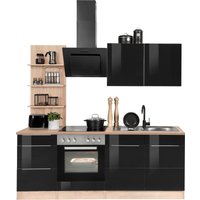 Kochstation Küchenzeile "KS-Brindisi", mit E-Geräten, Breite 210 cm küche: schwarz hochglanz, eichefarben,, korpus: eichefarben, arbeitsplatte: eichefarben - B/T: 210 cm x 60 cm - Rabatt: 31 % Einbauküchen und Küchenzeilen online kaufen Kochstation Küchenzeile "KS-Brindisi", mit E-Geräten, Breite 210 cm küche: schwarz hochglanz, eichefarben,, korpus: eichefarben, arbeitsplatte: eichefarben - B/T: 210 cm x 60 cm - Rabatt: 31 % Einbauküchen und Küchenzeilen online kaufen