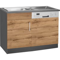 HELD MÖBEL Spülenschrank "Colmar", 110 cm, Front und Sockelblende für teilintegrierten Geschirrspüler wotaneiche, grafitgrau - B/H/T: 110 cm x 85 cm x 60 cm - Rabatt: 28 % Küchenmöbel online kaufen HELD MÖBEL Spülenschrank "Colmar", 110 cm, Front und Sockelblende für teilintegrierten Geschirrspüler wotaneiche, grafitgrau - B/H/T: 110 cm x 85 cm x 60 cm - Rabatt: 28 % Küchenmöbel online kaufen