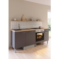 OPTIFIT Küche "Lilly", Breite 210, wahlweise mit E-Geräten küche: anthrazit matt, anthrazit, wildeiche, front: anthrazit matt,, arbeitsplatte: wildeiche struktur - B/H/T: 210 cm x 90 cm x 60 cm, mit E-Geräte - Rabatt: 40 % Einbauküchen und Küchenzeilen online kaufen OPTIFIT Küche "Lilly", Breite 210, wahlweise mit E-Geräten küche: anthrazit matt, anthrazit, wildeiche, front: anthrazit matt,, arbeitsplatte: wildeiche struktur - B/H/T: 210 cm x 90 cm x 60 cm, mit E-Geräte - Rabatt: 40 % Einbauküchen und Küchenzeilen online kaufen