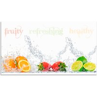 Artland Küchenrückwand "Fruchtig erfrischend gesund Fruchtmix", (1 tlg.), Alu Spritzschutz mit Klebeband, einfache Montage bunt - B/H: 100 cm x 55 cm - Rabatt: 44 % Küchenrückwände online kaufen