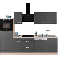 OPTIFIT Küchenzeile "Faro", mit Hanseatic E-Geräten, Breite 270 cm küche: anthrazit,, korpus: akaziefarben, arbeitsplatte: akaziefarben - B/T: 270 cm x 60 cm - Rabatt: 26 % Einbauküchen und Küchenzeilen online kaufen OPTIFIT Küchenzeile "Faro", mit Hanseatic E-Geräten, Breite 270 cm küche: anthrazit,, korpus: akaziefarben, arbeitsplatte: akaziefarben - B/T: 270 cm x 60 cm - Rabatt: 26 % Einbauküchen und Küchenzeilen online kaufen