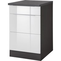 Kochstation Unterschrank "KS-Brindisi", 50 cm breit weiß hochglanz, grafit - B/H/T: 50 cm x 85 cm x 60 cm, 1 St. - Rabatt: 22 % Küchenmöbel online kaufen Kochstation Unterschrank "KS-Brindisi", 50 cm breit weiß hochglanz, grafit - B/H/T: 50 cm x 85 cm x 60 cm, 1 St. - Rabatt: 22 % Küchenmöbel online kaufen