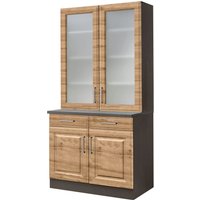 HELD MÖBEL Küchenbuffet "Stockholm, Breite 100 cm", hochwertige MDF-Fronten, 2 Glasrahmentüren, 200 cm hoch, viel Stauraum wotaneiche, grafit - B/H/T: 100 cm x 200 cm x 60 cm, 4 St. - Rabatt: 27 % Küchenmöbel online kaufen HELD MÖBEL Küchenbuffet "Stockholm, Breite 100 cm", hochwertige MDF-Fronten, 2 Glasrahmentüren, 200 cm hoch, viel Stauraum wotaneiche, grafit - B/H/T: 100 cm x 200 cm x 60 cm, 4 St. - Rabatt: 27 % Küchenmöbel online kaufen