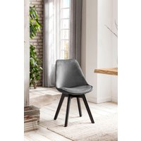 SalesFever Esszimmerstuhl, (Set), 2 St., Samtvelours, mit Wabensteppung auf der Rückseite grau, schwarz - B/H/T: 49 cm x 84 cm x 56,5 cm, 2 St., Samtvelours, Metall - Rabatt: 24 % Küchenmöbel online kaufen SalesFever Esszimmerstuhl, (Set), 2 St., Samtvelours, mit Wabensteppung auf der Rückseite grau, schwarz - B/H/T: 49 cm x 84 cm x 56,5 cm, 2 St., Samtvelours, Metall - Rabatt: 24 % Küchenmöbel online kaufen
