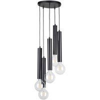 SPOT Light Pendelleuchte 16709504R schwarz Metall H/D: ca. 100x30 cm E27 5 Brennstellen - Rabatt: 50.0 % Einbauküchen und Küchenzeilen online kaufen