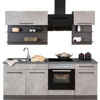 HELD MÖBEL Küchenzeile "Tulsa", Breite 210 cm, schwarze Metallgriffe, hochwertige MDF Fronten küche: betonfarben hell,, korpus: grafit, arbeitsplatte: anthrazit - B/T: 210 cm x 60 cm - Rabatt: 23 % Einbauküchen und Küchenzeilen online kaufen HELD MÖBEL Küchenzeile "Tulsa", Breite 210 cm, schwarze Metallgriffe, hochwertige MDF Fronten küche: betonfarben hell,, korpus: grafit, arbeitsplatte: anthrazit - B/T: 210 cm x 60 cm - Rabatt: 23 % Einbauküchen und Küchenzeilen online kaufen