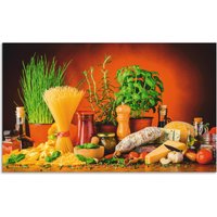 Artland Küchenrückwand "Mediterranes und italienisches Essen", (1 tlg.), Alu Spritzschutz mit Klebeband, einfache Montage bunt - B/H: 100 cm x 60 cm - Rabatt: 41 % Küchenrückwände online kaufen