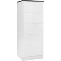 Kochstation Vorratsschrank "KS-Virginia", 60 cm breit, mit 5 Auszügen weiß hochglanz, anthrazit - B/H/T: 60 cm x 165 cm x 60 cm - Rabatt: 30 % Küchenmöbel online kaufen