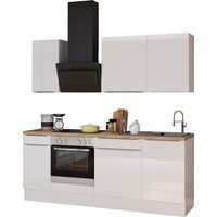 OPTIFIT Küchenzeile "Aken", mit E-Geräten, Breite 210 cm küche: weiß hochglanz, weiß, eiche struktur,, korpus: eiche, arbeitsplatte: eiche - B/T: 210 cm x 60 cm - Rabatt: 32 % Einbauküchen und Küchenzeilen online kaufen OPTIFIT Küchenzeile "Aken", mit E-Geräten, Breite 210 cm küche: weiß hochglanz, weiß, eiche struktur,, korpus: eiche, arbeitsplatte: eiche - B/T: 210 cm x 60 cm - Rabatt: 32 % Einbauküchen und Küchenzeilen online kaufen
