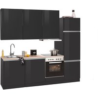 HELD MÖBEL Küchenzeile "Ohio", mit E-Geräten, Breite 240 cm küche: grau hochglanz, grafit,, korpus: grafit, arbeitsplatte: eichefarben - B/T: 240 cm x 60 cm - Rabatt: 33 % Einbauküchen und Küchenzeilen online kaufen HELD MÖBEL Küchenzeile "Ohio", mit E-Geräten, Breite 240 cm küche: grau hochglanz, grafit,, korpus: grafit, arbeitsplatte: eichefarben - B/T: 240 cm x 60 cm - Rabatt: 33 % Einbauküchen und Küchenzeilen online kaufen