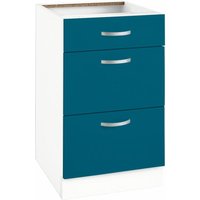 wiho Küchen Unterschrank "Flexi", Breite 50 cm front: ozeanblau, korpus: weiß - B/H/T: 50 cm x 82 cm x 57 cm - Rabatt: 50 % Küchenmöbel online kaufen wiho Küchen Unterschrank "Flexi", Breite 50 cm front: ozeanblau, korpus: weiß - B/H/T: 50 cm x 82 cm x 57 cm - Rabatt: 50 % Küchenmöbel online kaufen