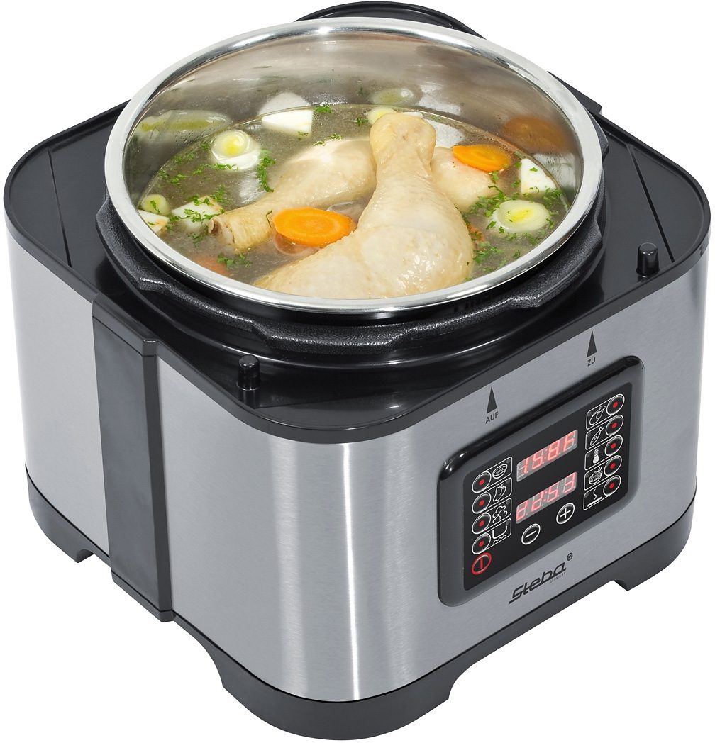 Steba Dampfdruck-Kocher "DD 1" 800 W 9 Automatikprogramme, 5 Liter Schüssel silberfarben - Rabatt: 37 % Küchengeräte & Zubehör online kaufen