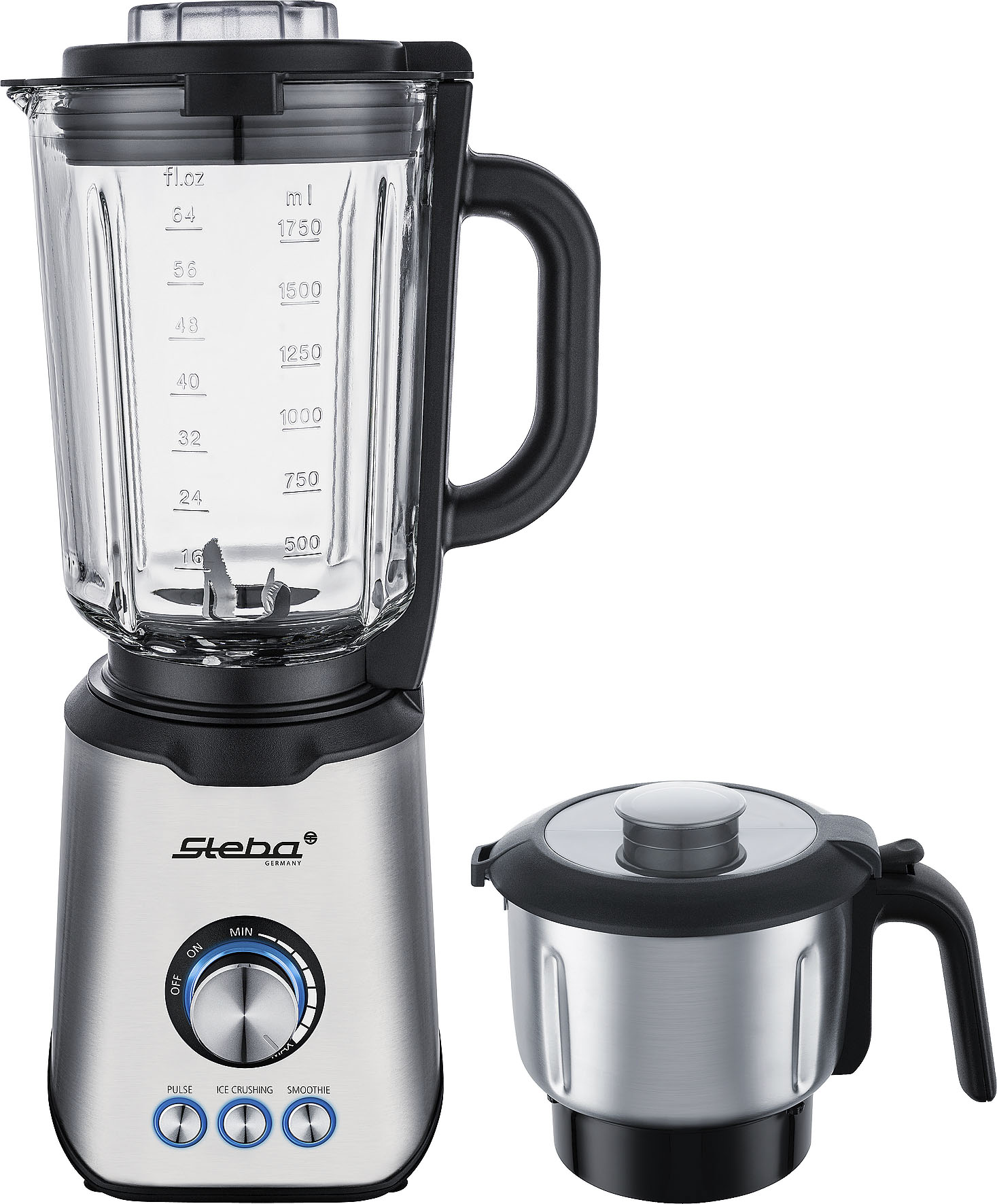 Steba Standmixer „MX 4 PLUS“ 1200 W mit Zerkleinerer edelstahlfarben, schwarz – Rabatt: 24 %