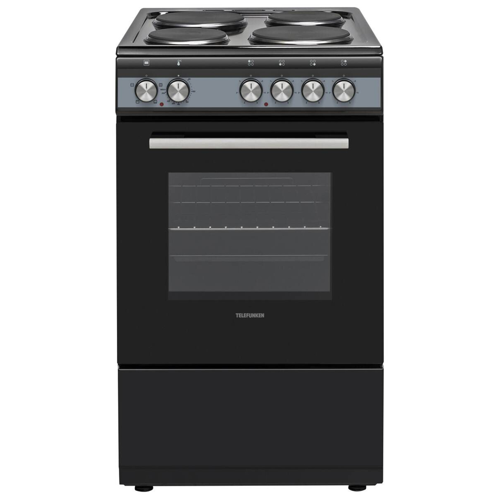 TELEFUNKEN Standherd 50cm mit Massekochfeld TF-FS-5060-H4 schwarz B/H/T: ca. 50x85x60 cm - Rabatt: 42 % Küchengeräte & Zubehör Produktbild