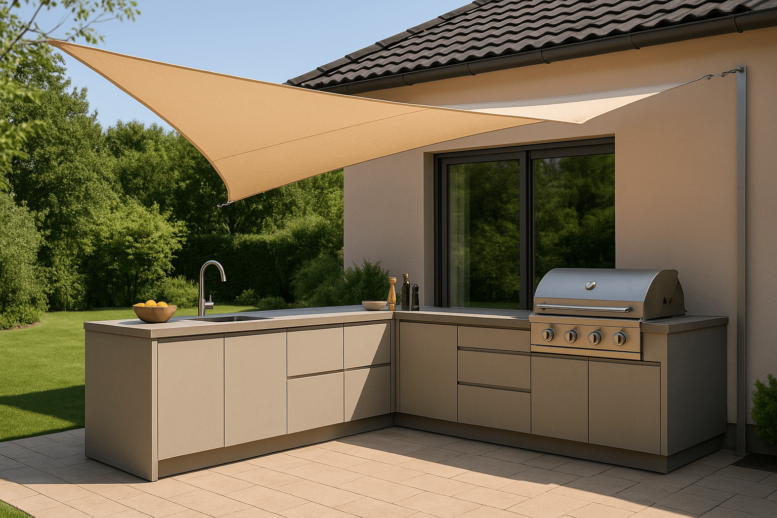 Sonnensegel auf Maß: Perfekter Sonnenschutz für moderne Küchenwelten