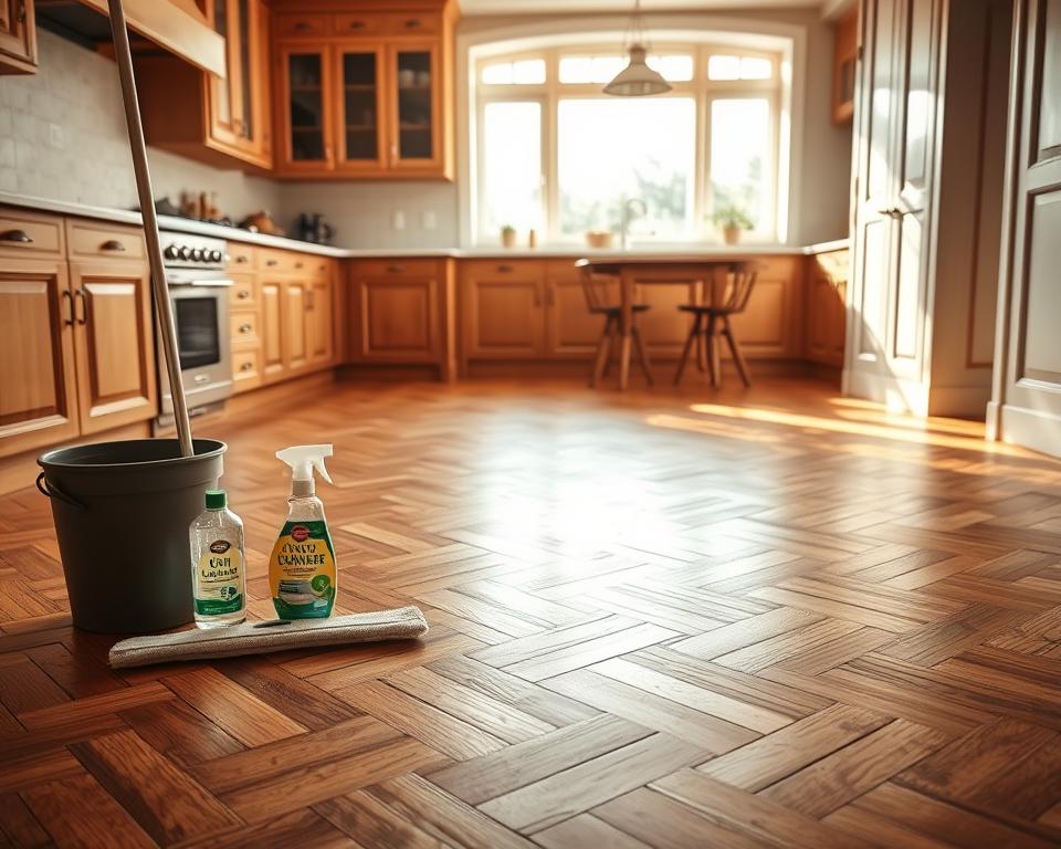 Küchenparkett reinigen und pflegen