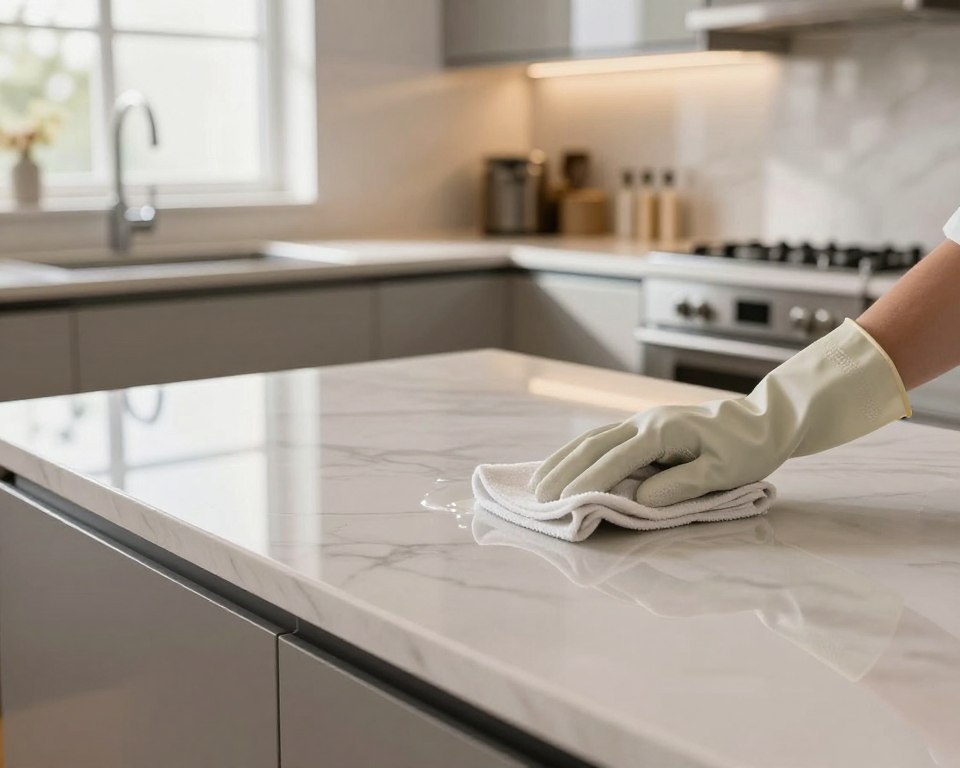 Hochglanz-Arbeitsplatten Reinigung