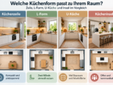 Welche Küchenform passt zu Ihrem Raum? Zeile, L-Form, U-Küche und Insel im Vergleich